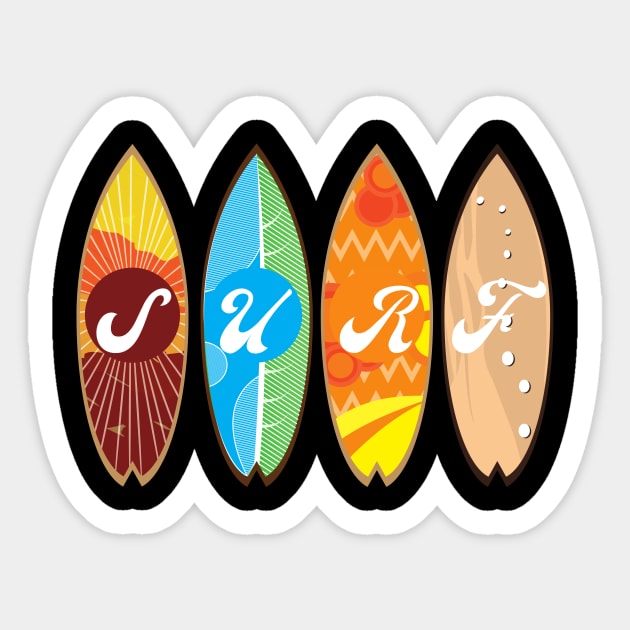 Colorful Surfboards Sticker by Creastorm